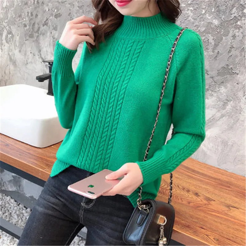 Осенний свитер Женский Зимний пуловер теплый тканевый удобный модный вязаный