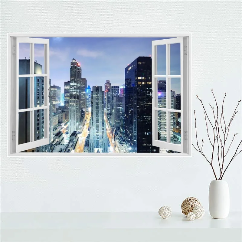 Изготовленный на заказ Новый город Йорк окон skyline плакат холсте из ткани