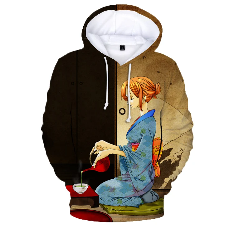 

Цельный худи с 3D принтом из аниме Nami, толстовки большого размера, уличная одежда для мужчин и женщин, толстовка с капюшоном в стиле Харадзюку