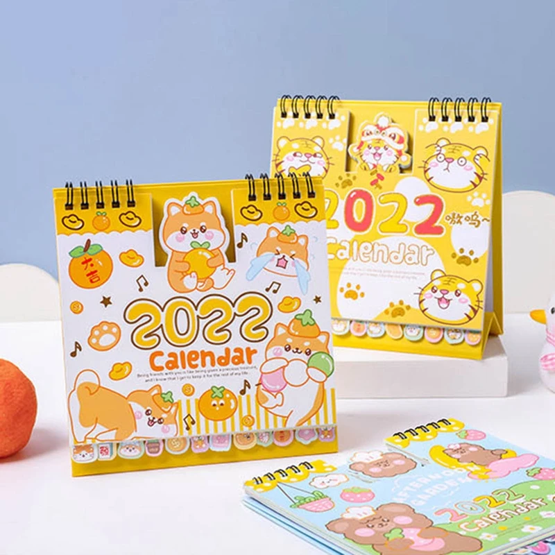 Настольный календарь с милым мультяшным Кроликом динозавром 2022 для девочек