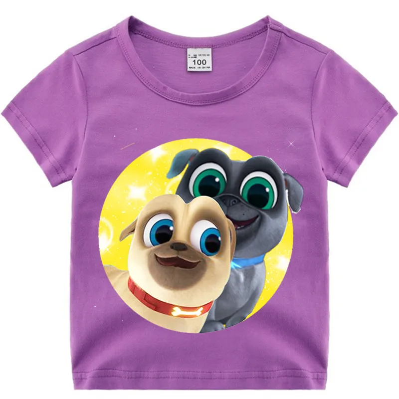 Хлопковая футболка с изображением щенка из аниме для маленьких мальчиков и