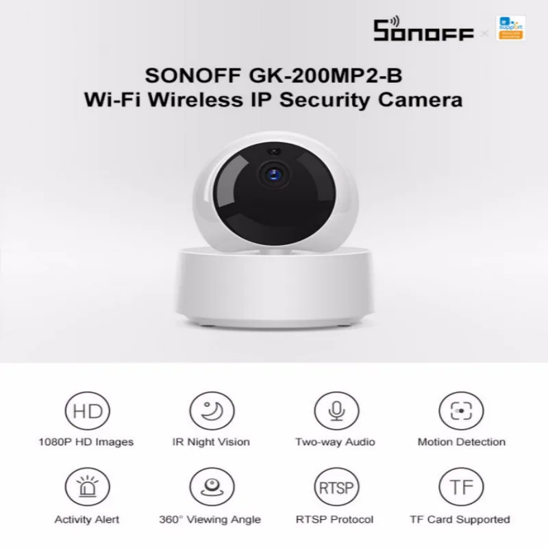 Sonoff GK 200MP2 B 1080P HD беспроводное WiFi приложение управление IP камера безопасности