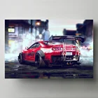 Красные постеры и принты гоночных автомобилей Need for Speed Toyota Supra, задний вид, холст для украшения стен гостиной
