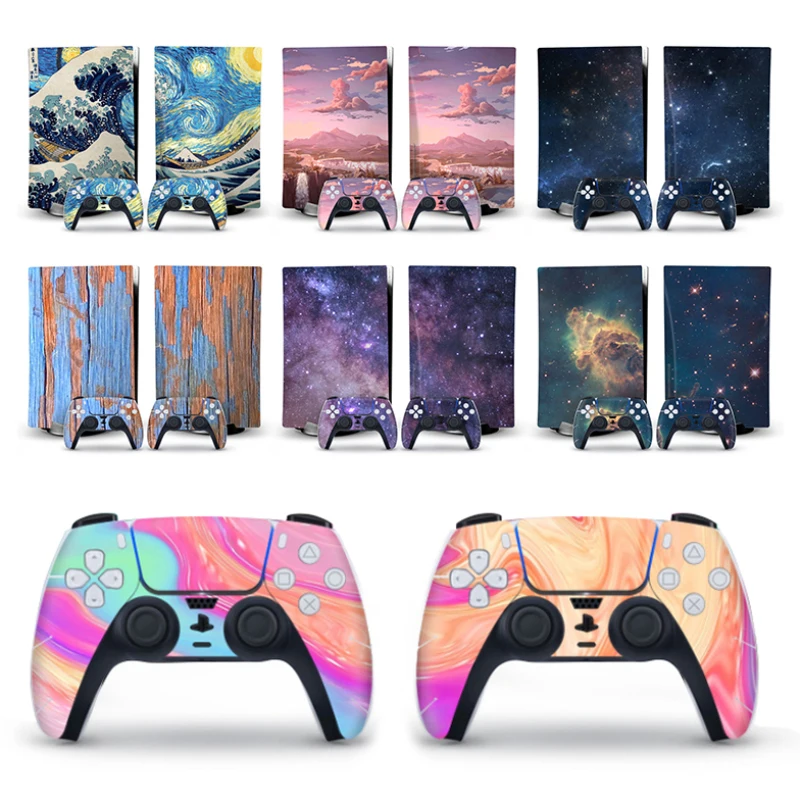 

Skin For PS5 Accessories Disk Edition Carbon Fiber Decal Sticker For PlayStation 5 Console & 2 Controllers Protection Sticker