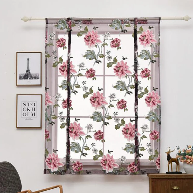 Urijk короткие римские шторы с бабочками и цветами используемые для гостиной кухни