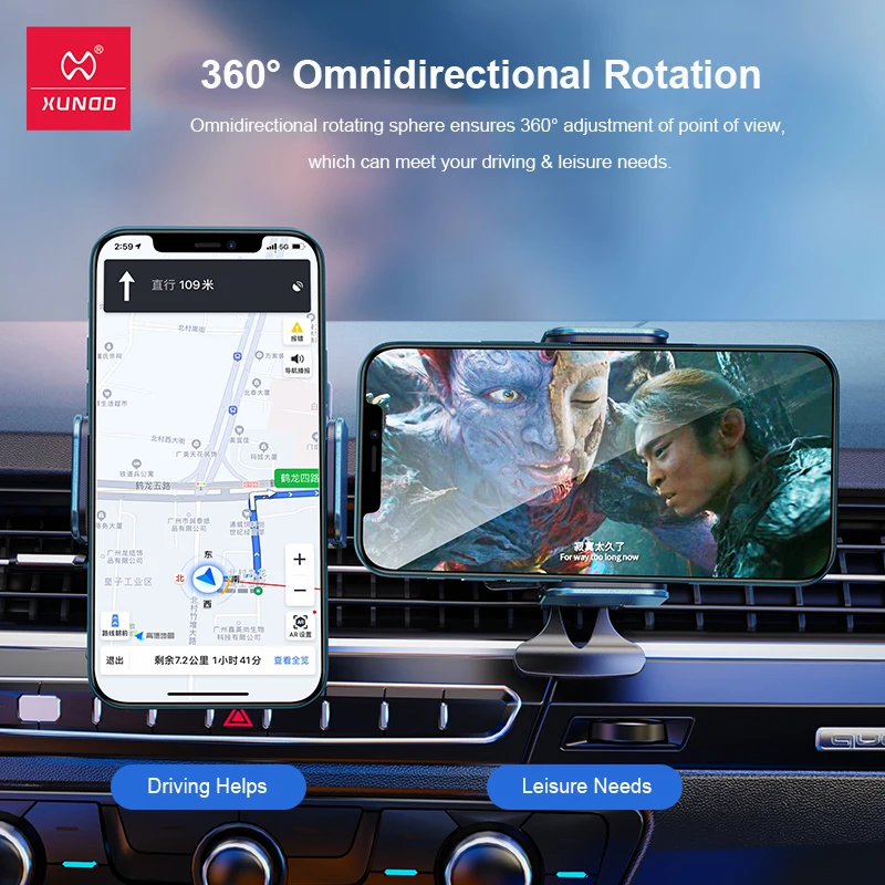 xundd solar car phone holder automatic air vent mount adjustable mobile phone stand for poco xiaomi realme iphone samsung huawei free global shipping
