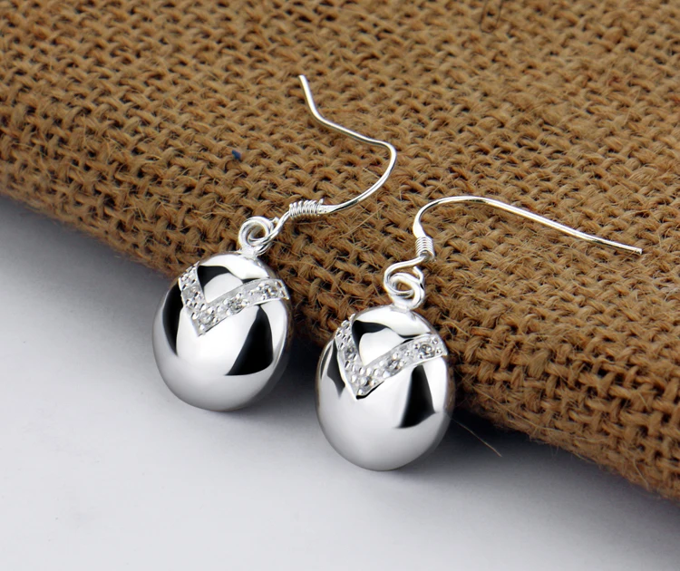 Простые Модные ювелирные изделия из серебра 925 пробы круглые серьги для женщин