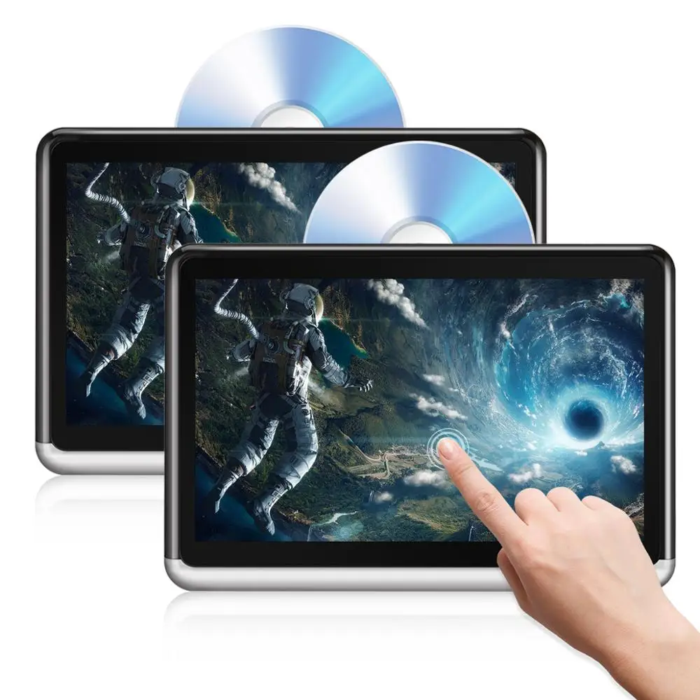 Портативный DVD-проигрыватель на Android 6.0 двойной экран IPS-дисплей 10 1 дюйма