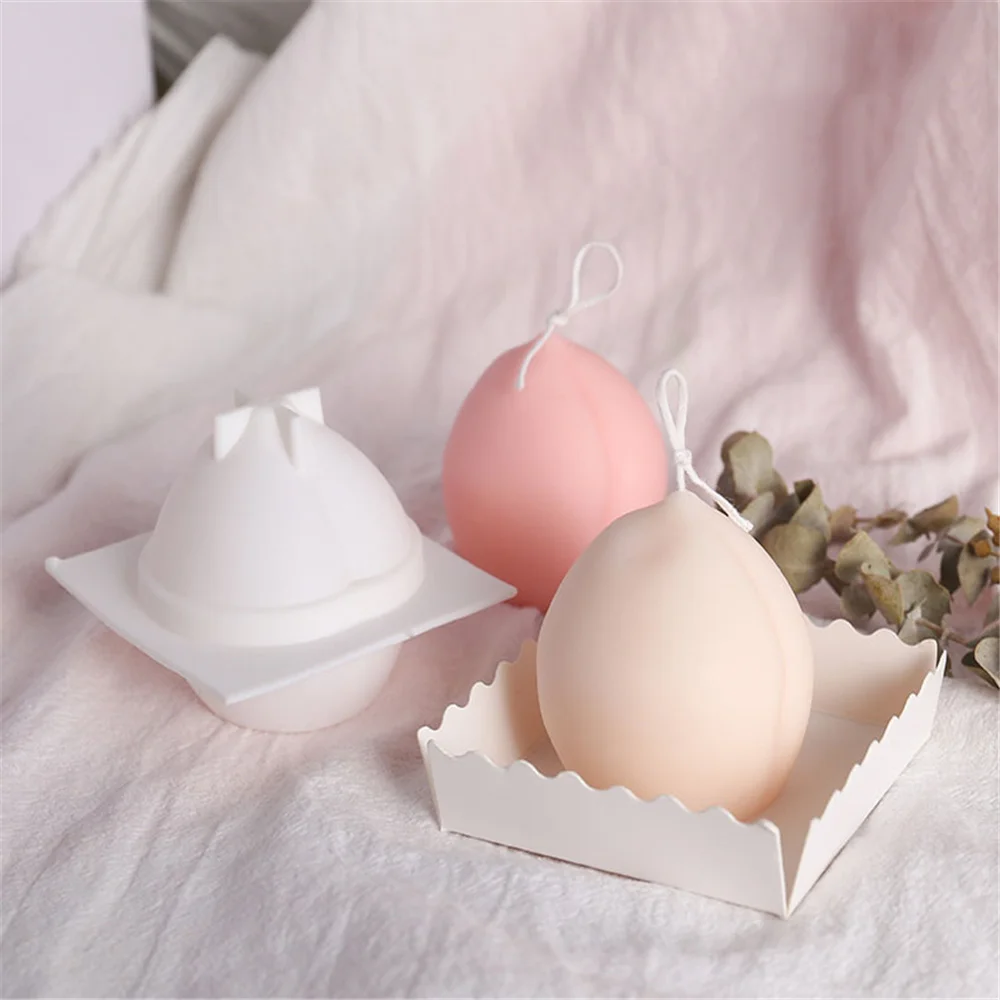 

New 3d Peach Silicone Mold For Diy Handmade Candle Making 3d Candle Molds Wax Mold Chocolate Cake Soap Mould Birthday Party Gift