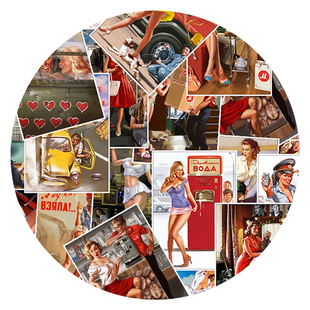 

10/25PCS Mixed World War II Girl Sexy Beauty Poster Stickers DIY Laptop Luggage Guitar Skateboard Bike Waterproof Kids Stickers