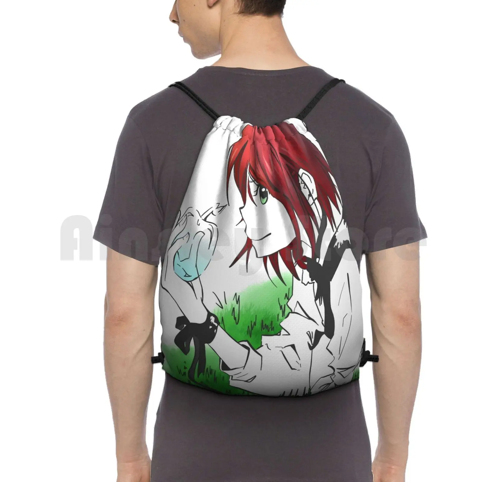 

Akagami No Shirayukihime Backpack Drawstring Bags Gym Bag Waterproof Akagami No Shirayukihime Snow White With The Red