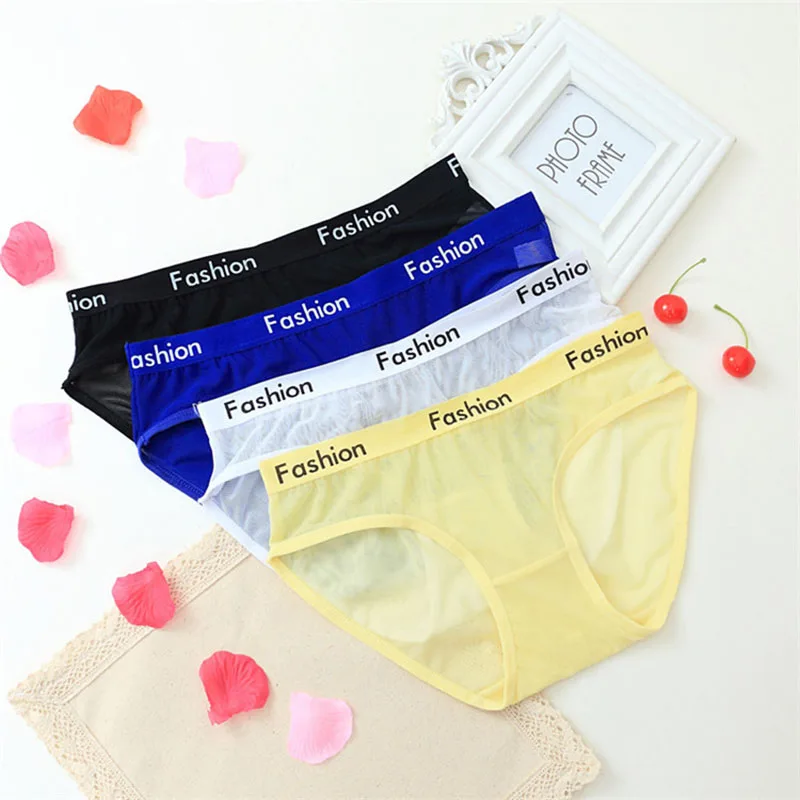 CP028 10 pcs/lot Plus Size Panties Transparent Women Underwear Mesh Lace Sexy Briefs Ladies Tempting Lingerie Knickers | Женская одежда