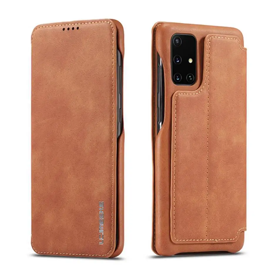 Роскошный кожаный чехол книжка для Samsung Galaxy A71 A715F A51 кошелек Винтажный