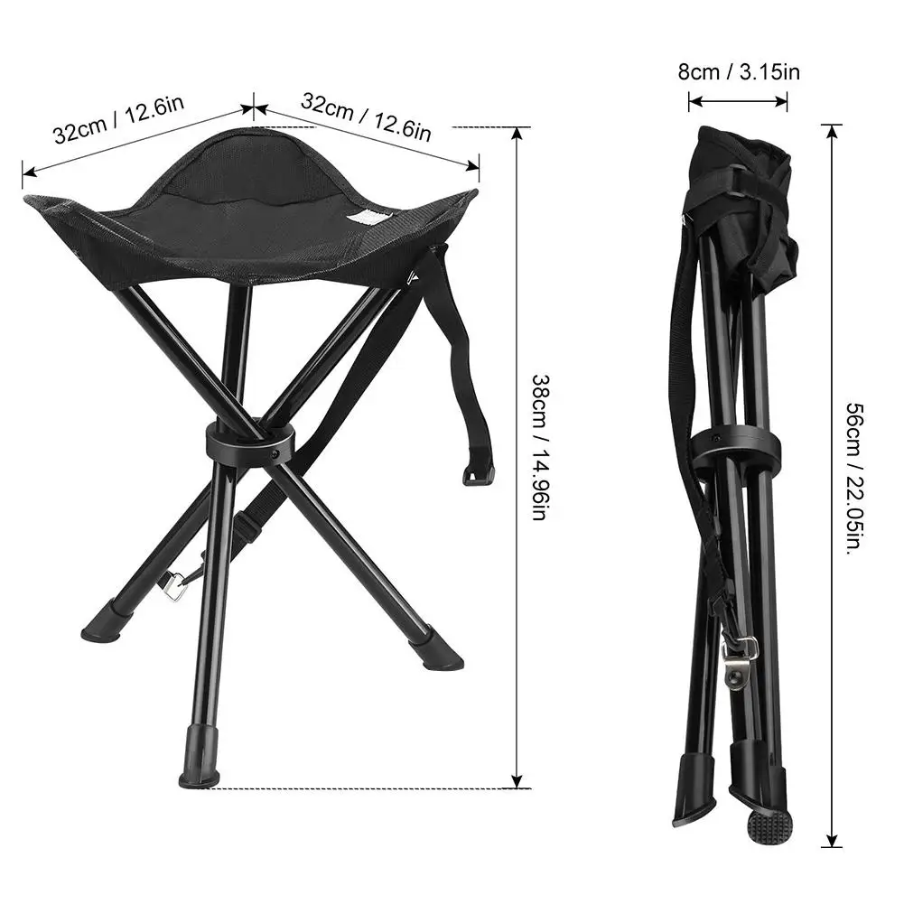 

Portable Tripod Stool Folding Chair With Carrying Case For Outdoor Camping Walking Hunting Hiking Fishing Travel