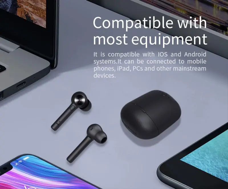 Беспроводные стереонаушники Bluedio Hi TWS Внутриканальные наушники с поддержкой