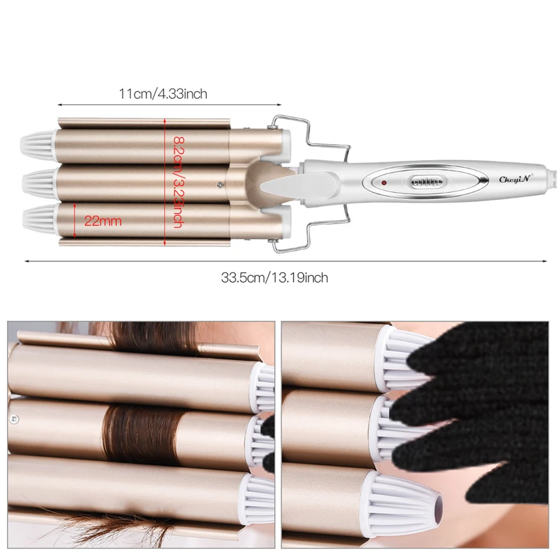 Щипцы для завивки волос с 3 валиками 110 220 В|curling wand|deep wavertriple barrel hair curler |