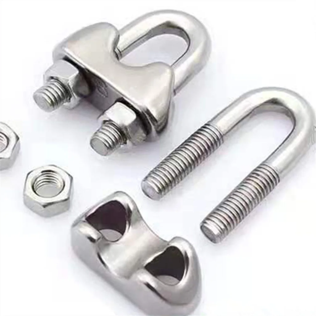 

Chromed Stainless Steel 304 Single Wire Rope Clips - Cable Clamps 20mm
