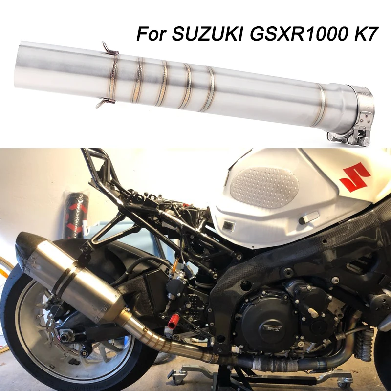 

GSXR1000 адаптер выхлопной трубы мотоцикла среднее звено выхлопной трубы глушитель выхлопной трубы слип на выхлопную трубу для Suzuki GSX R1000 GSXR 1000 ...