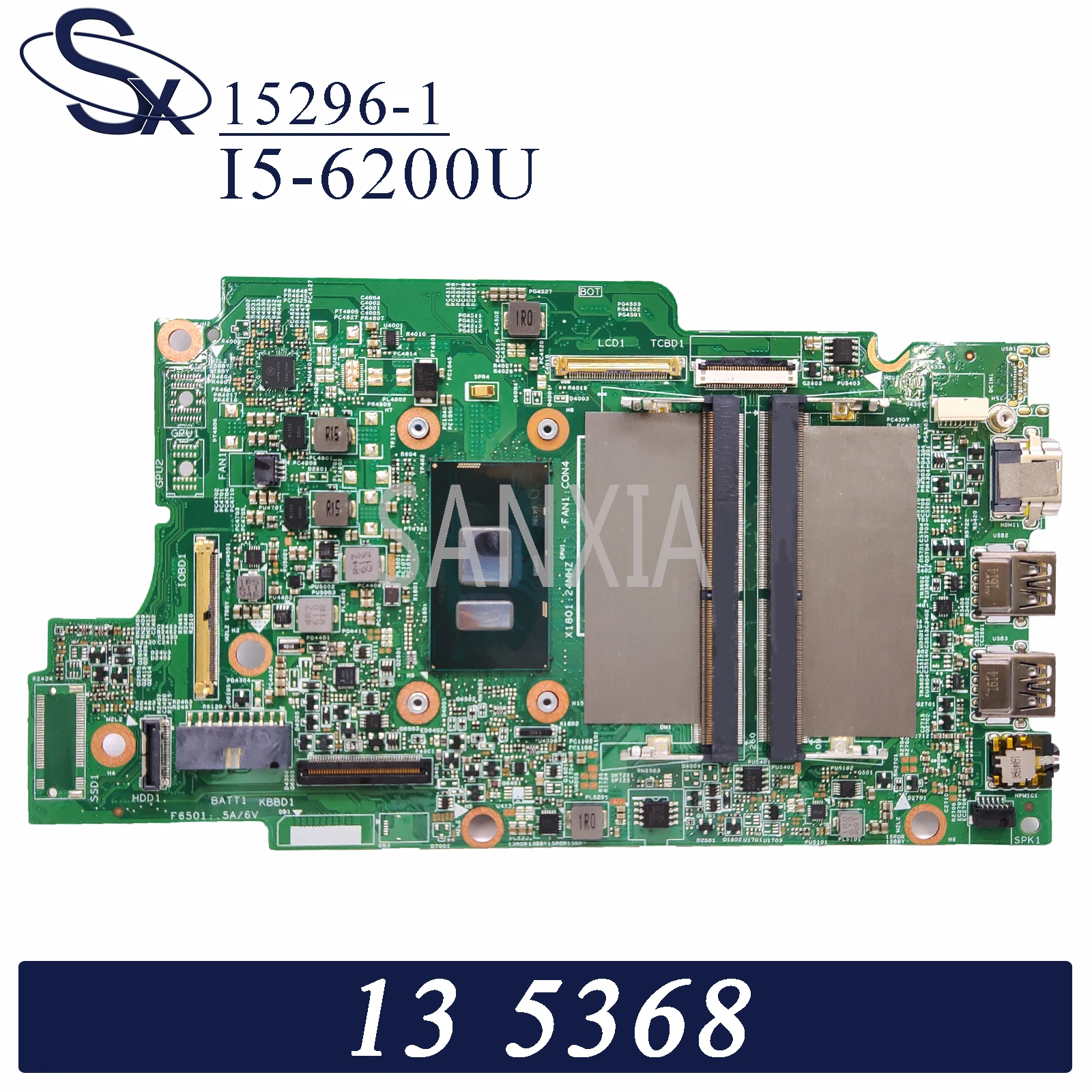 

KEFU 15296-1 Laptop motherboard for Dell Inspiron 13-5368 15-5568 original mainboard I5-6200U