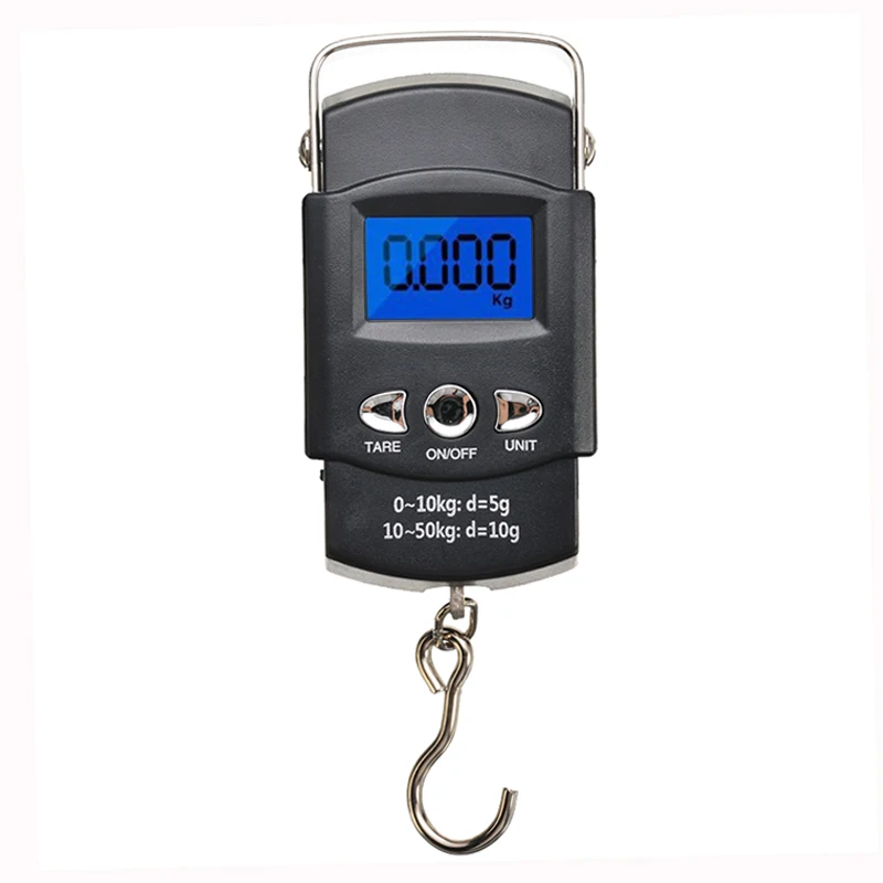 50 кг 10 г портативные электронные весы Висячие крюки на батарейках Рыбалка