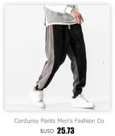 Plus Velvet Corduroy Pants Men's Fashion Solid Color Retro Casual Pants Men Streetwear Loose Hip Hop Trousers Large Size M-5XL