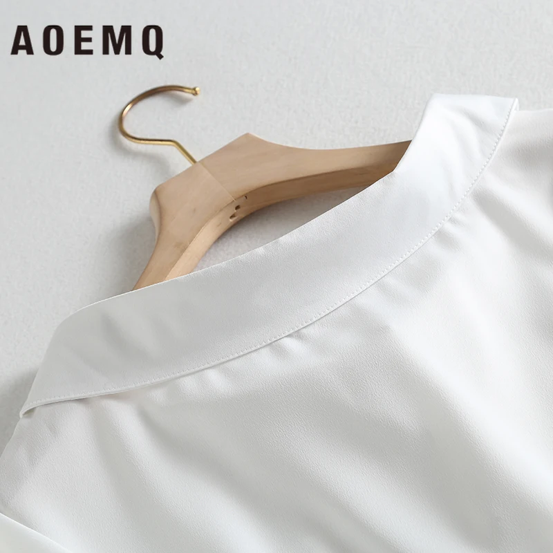 AOEMQ Fashion Solid Casual Shirts Summer Wearing Women Tops Refreshing Relax Button Pocket Blouse for Lady Clothing | Женская одежда