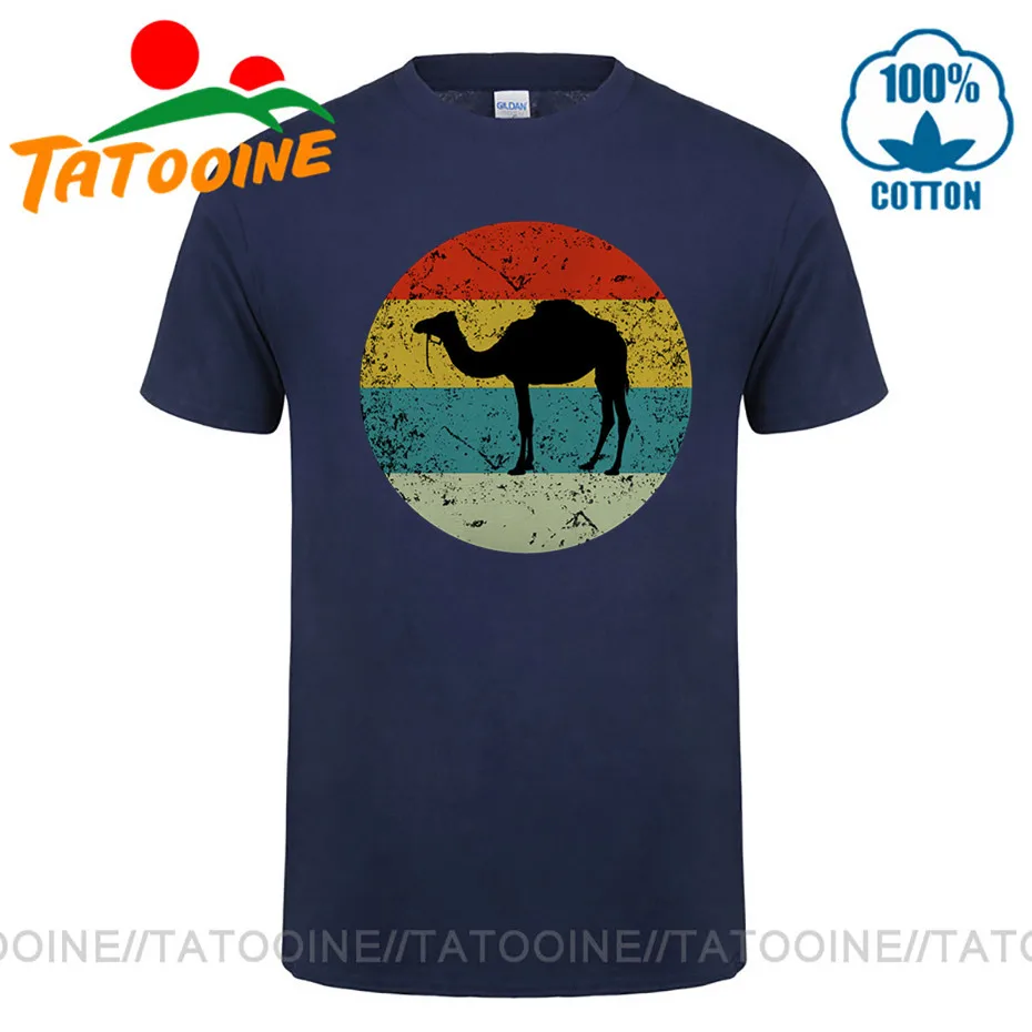 Tatooine The ship of the desert Funny T Shirt Men Distressed Vintage Camel Shirts Adult Retro Animal Print Lover T-Shirt | Мужская