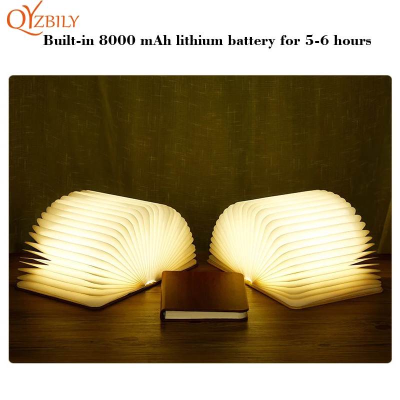 Книжный светодиодный светильник шесть цветов складная деревянная портативная