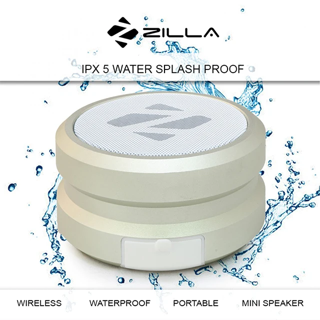 

Zilla IPX 5 Water Resistant Metal Finish Hi Bass Portable Speaker