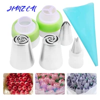2 8pcs cream baking pastry tools bakeware confectionery bags rose flower leaf nozzles confectionery cake shop kitchen dining