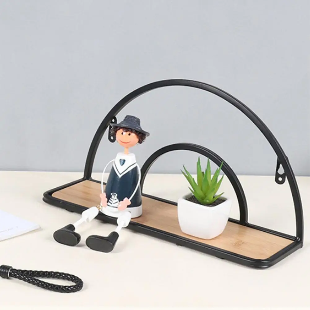 1 шт. Ретро круглая настенная полка деревенская деревянная плавающая для