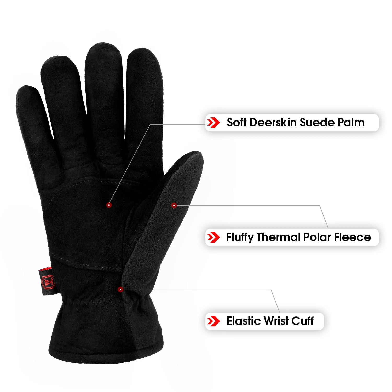 

OZERO Winter Ski Gloves Outdoor Sport Warm Gloves Deerskin Windproof Below Skiing Cycling For Men Women 8007