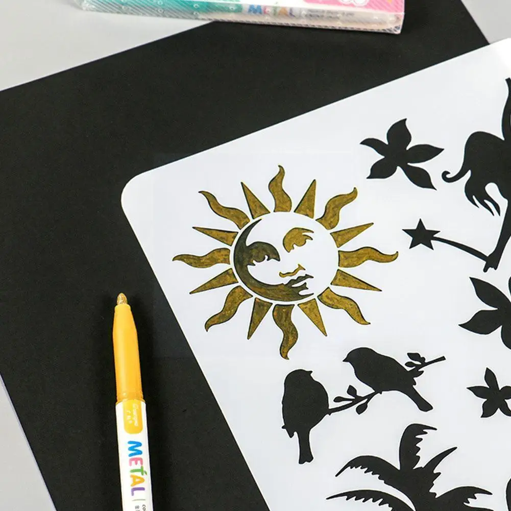 

16 Pcs/set A4 Dream Silhouette Painting Template Fast Templates Fast Stencil Art Material Plastic Draw PET Templates Draw D6C9