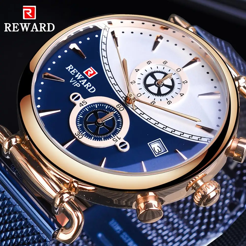 

Награда синий стальной сетчатый ремешок модный дизайн календарь дисплей для мужчин бизнес кварцевые наручные часы лучший бренд Роскошные ...