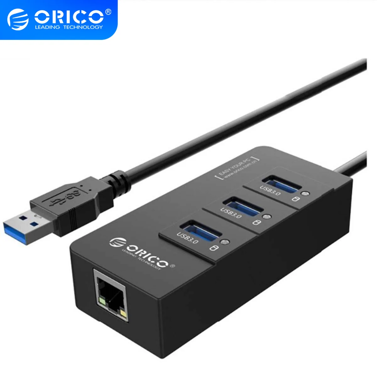 Концентратор ORICO с 3 портами USB 0 1 порт RJ45 концентратор высокоскоростной