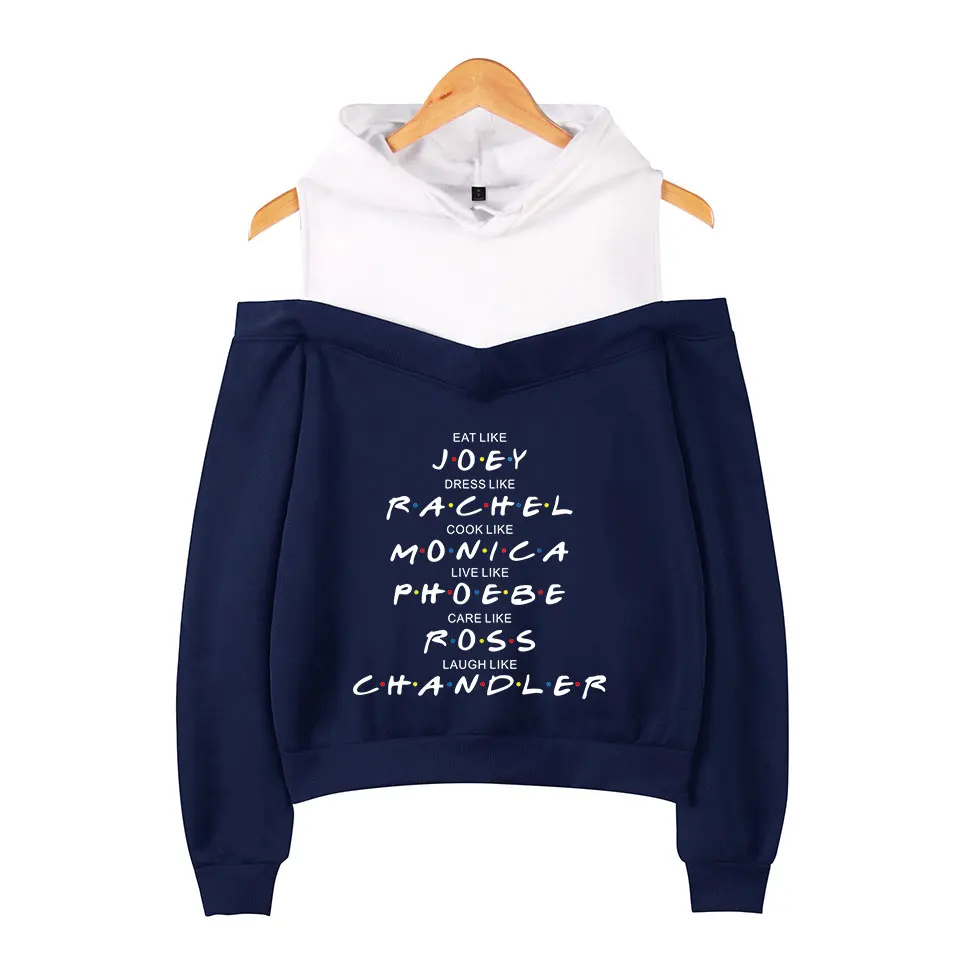 

Hip Hop Sexy Hot TV Friends Member Pop Fashion Women Hoodies Sweatshirt Kpop Off Shoulder High quality Women Pullover Hoody Tops