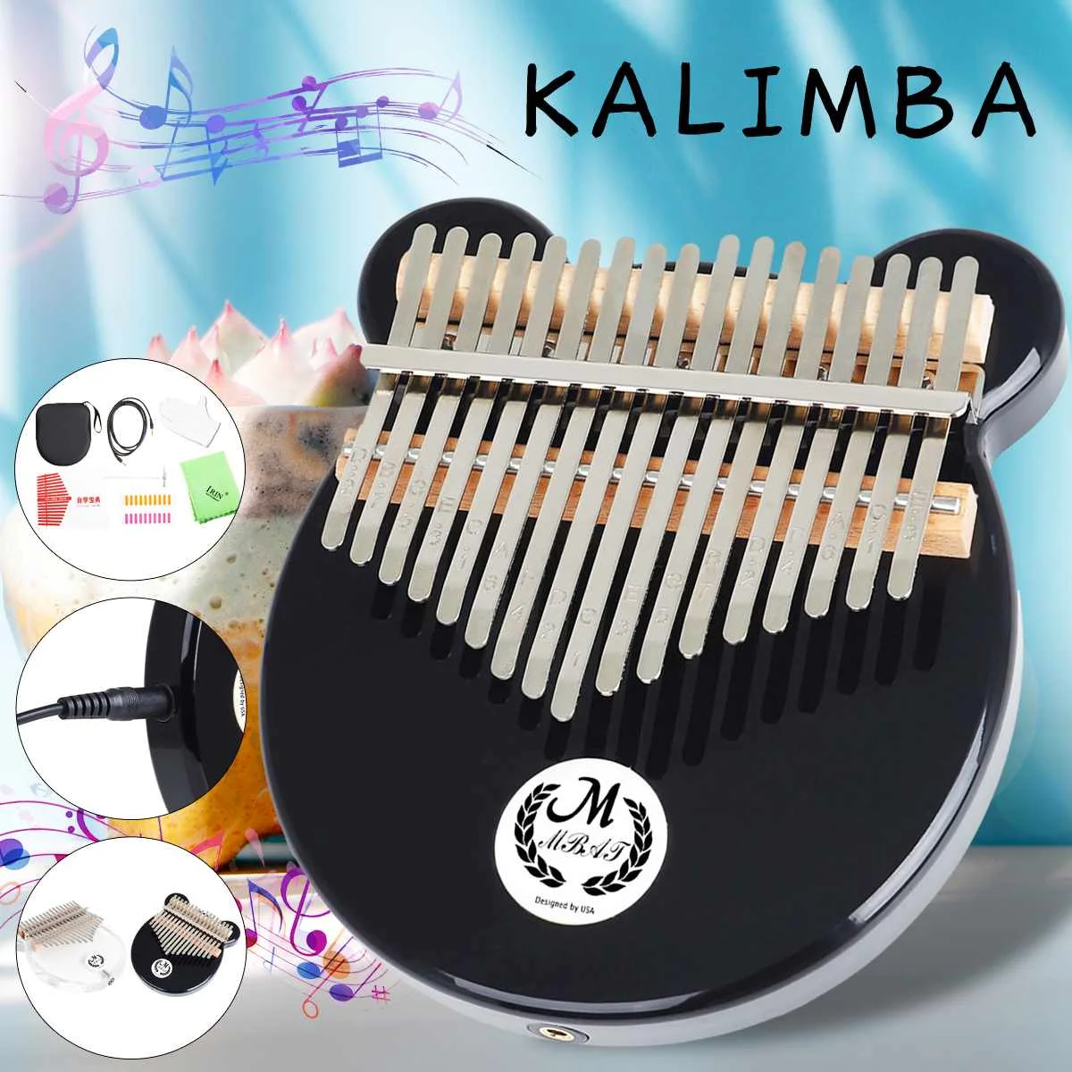 

Акриловое пианино Kalimba для большого пальца, 17 клавиш, прозрачное черное пианино для пальцев с EQ, высококачественный музыкальный инструмент, ...
