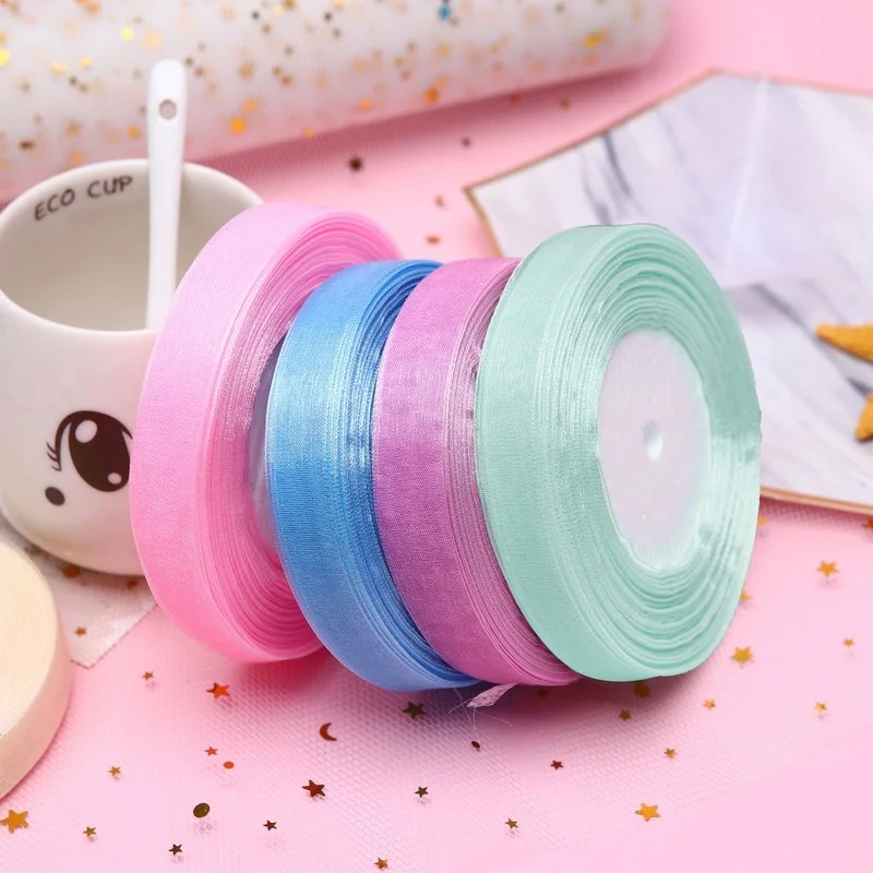 

Лента из органзы для волос, 15 мм, 50 ярдов