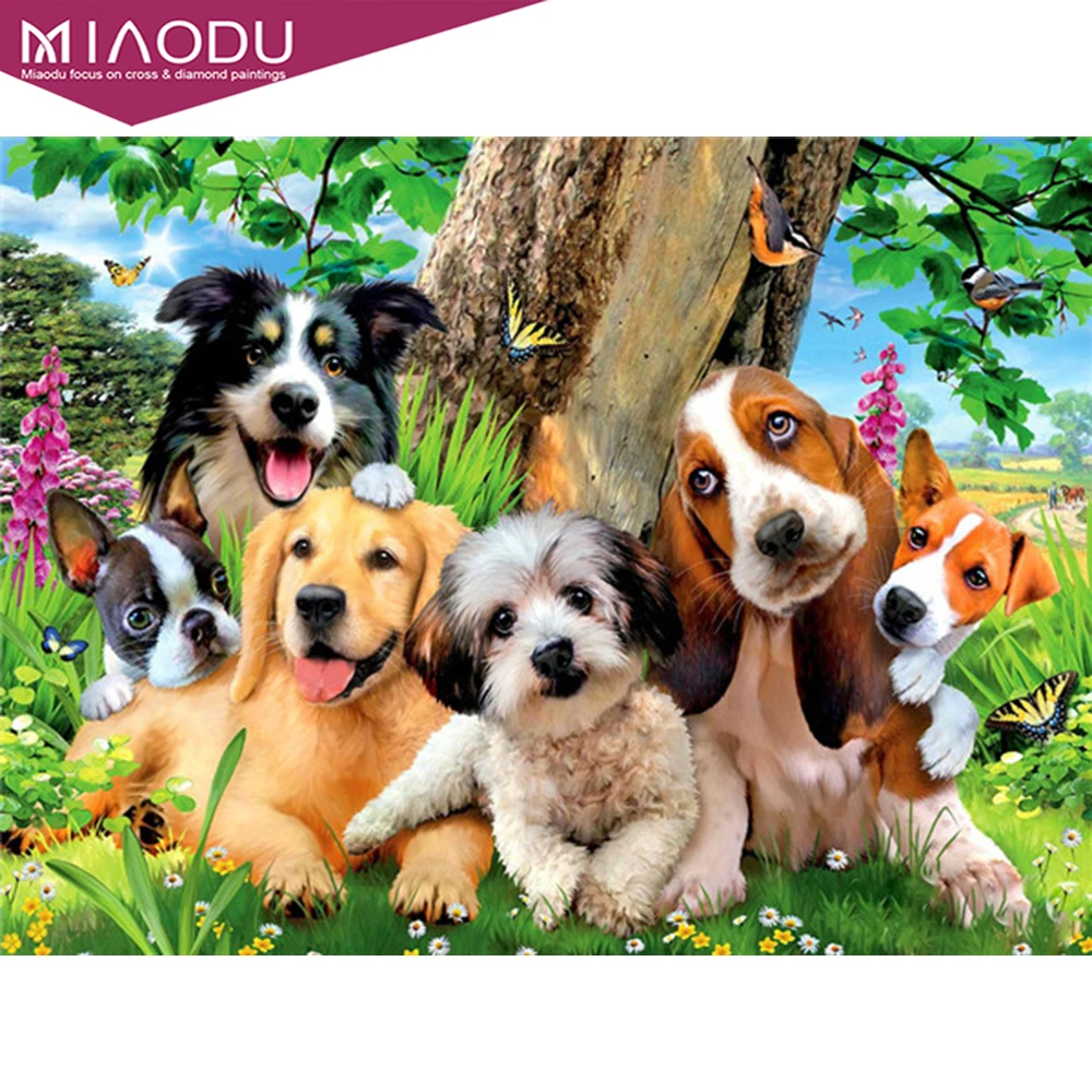 

Miaodu Diamond Painting Dog Full Square Round New Arrival Diamond Embroidery Animal Cross Stitch Rhinestone Kit Handmade Gift