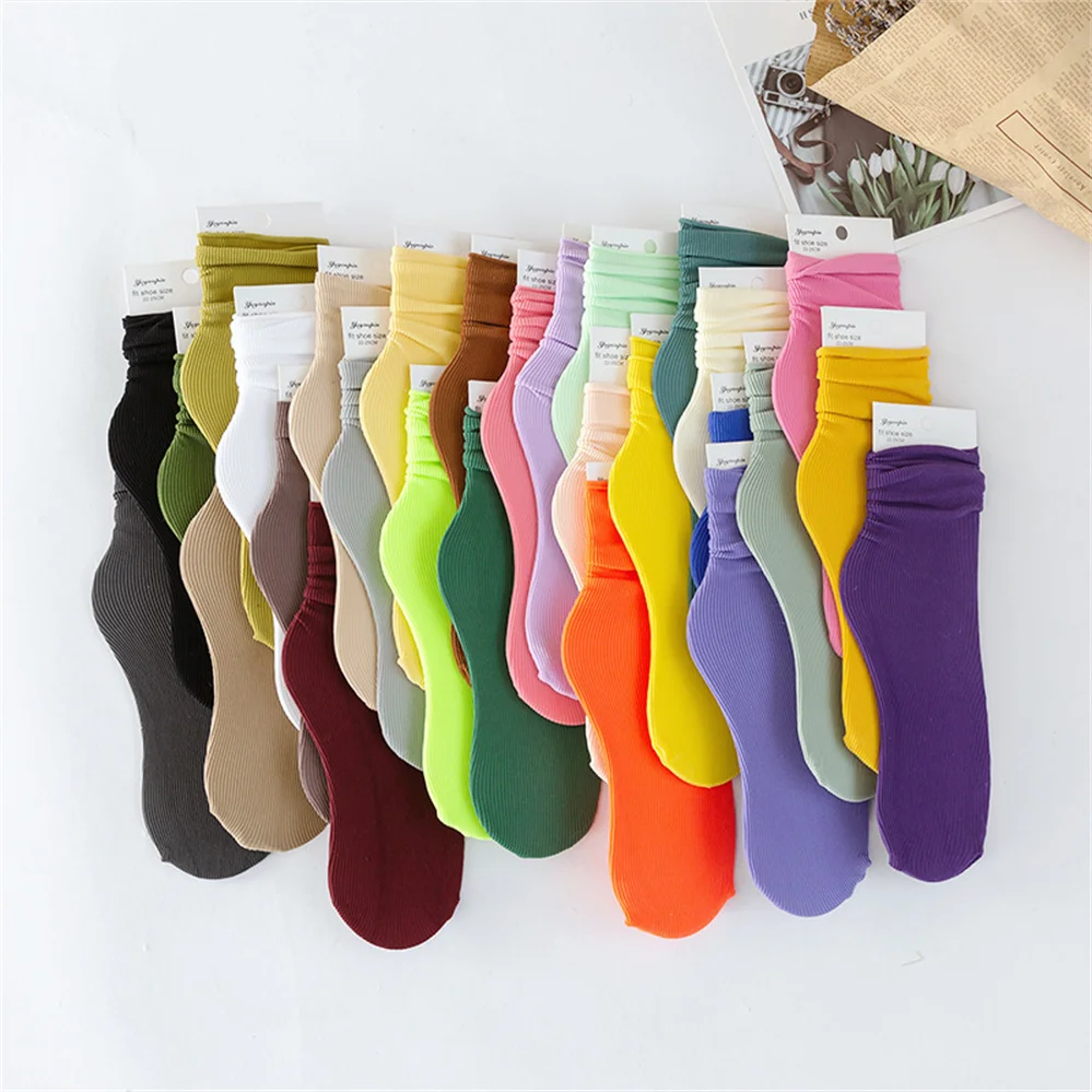 

5 Pairs Of Ladies Socks Autumn Korean Style Long Tube Tide Socks New Pile Socks Comfortable And Breathable Velvet Socks