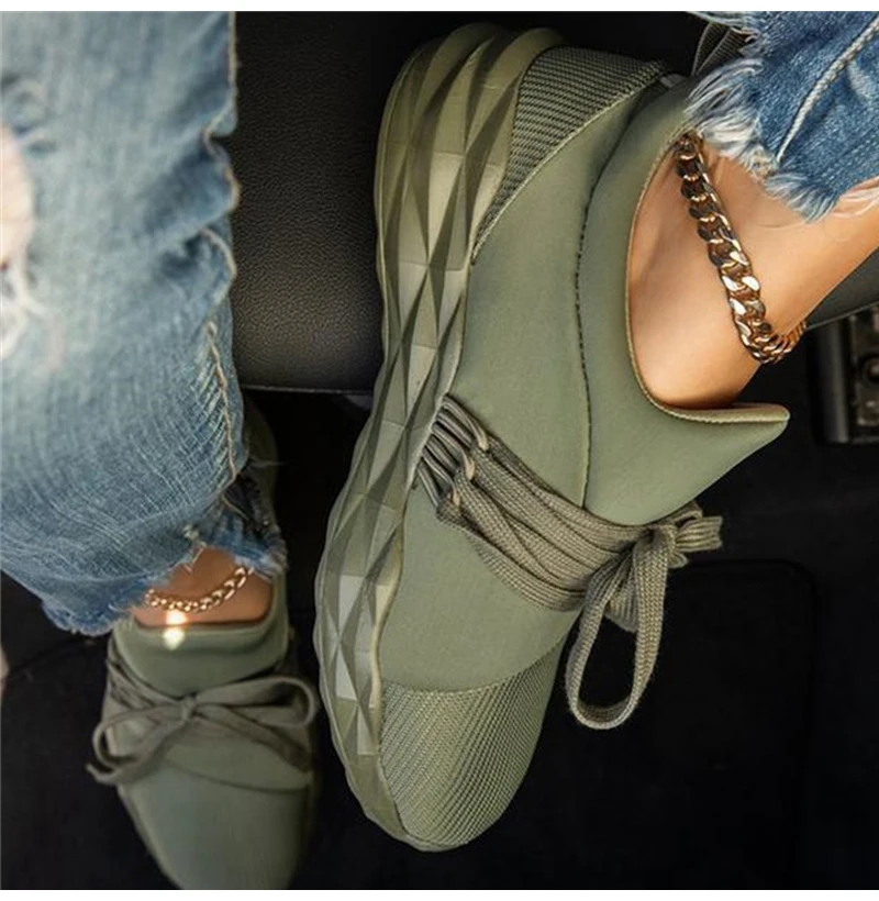 

Sneakers Women Casual Breathable Sport Shoes Lace Up Loafers Ladies White Sneakers Outdoor Walking Running Shoes New