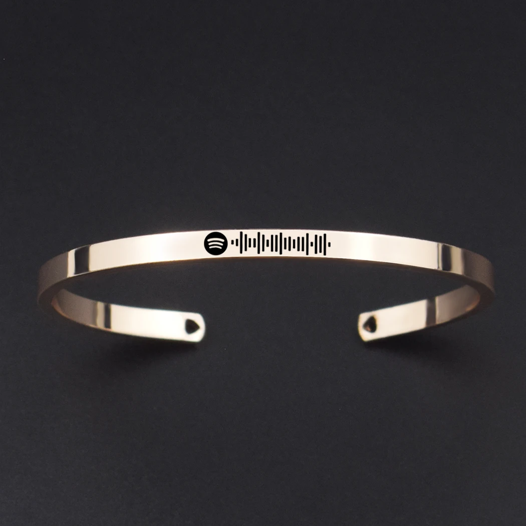 

Custom Music Spotify Code Bracelet for Women Men Hand-Made Cuff Bangle Bracelet Personalized Song Code Jewelry