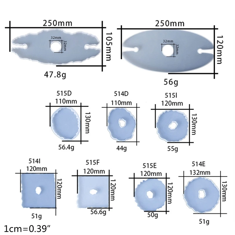 

3Pcs/Set Crystal Epoxy Resin Mold Wine Rack Coaster Casting Silicone Mould DIY Crafts Decorations Making Tools
