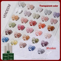 vnd 30 colorsset translucent jelly nail gel polish 15ml lasting healthy ice penetration crystal soak off gel nail varnish
