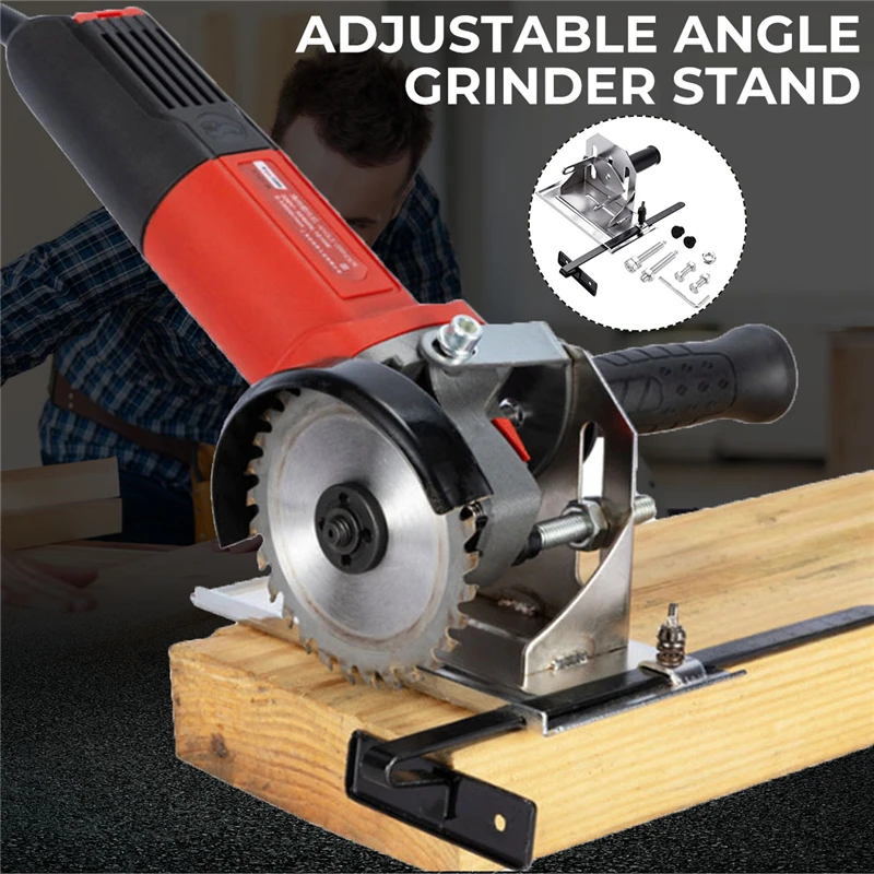 

Multifunction Angle Grinder Stand 45°/90°/180° Angle Cutting Depth Positioning Bracket with Adjustable Base Plate Cover
