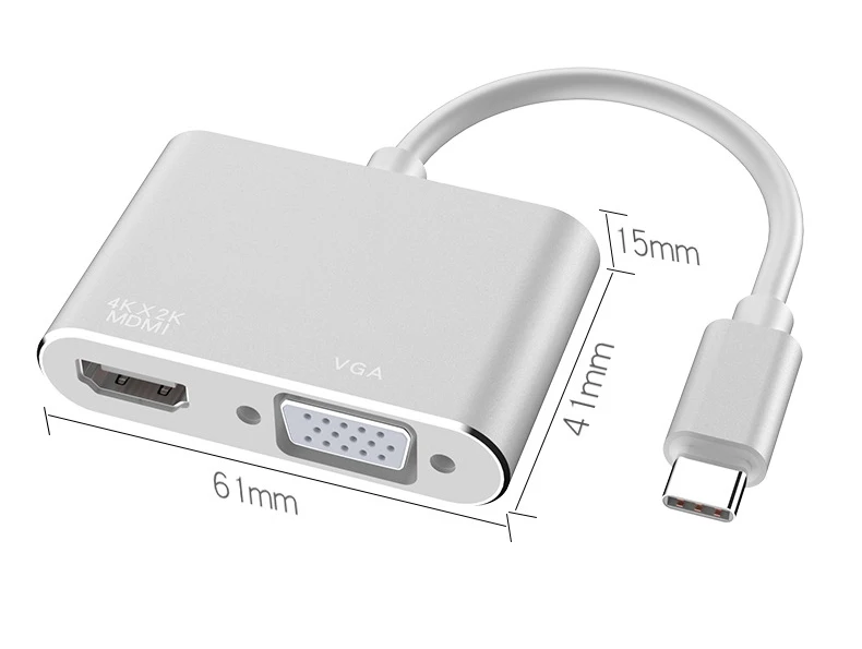Зарядный usb-кабель типа C к HDMI с поддержкой 4K адаптера VGA USB3.0 аудио-видео конвертер