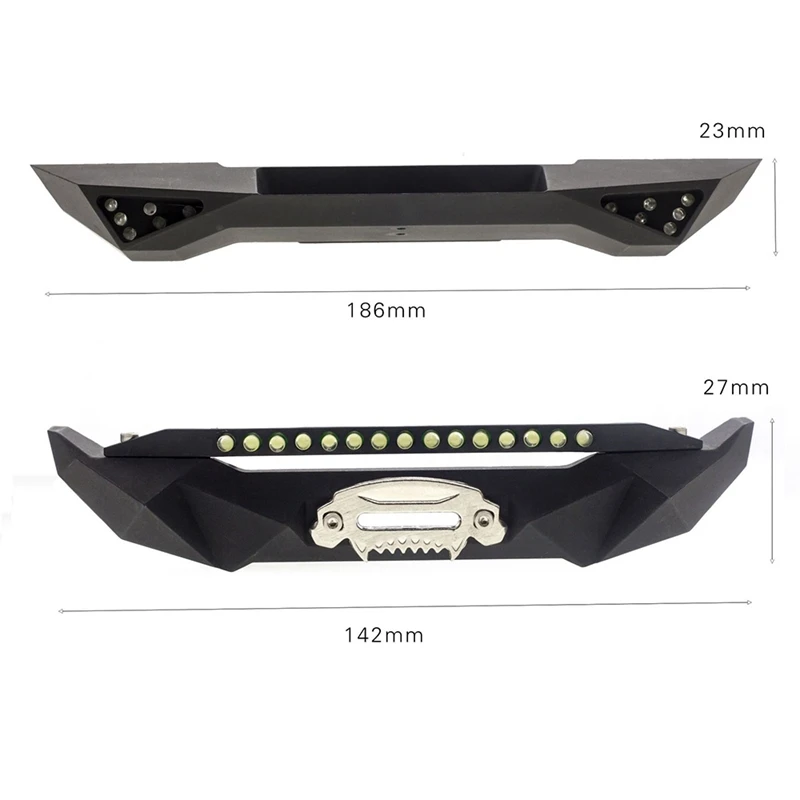 

Metal Front & Rear Bumper with Winch for 1/10 RC Crawler Axial SCX10 II 90046 SCX10 III AXI03007 Upgrade Parts