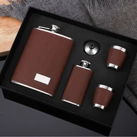 high quality 9 oz hip flask set whiskey wine stainless steel alcohol flagon bottle travel drinkware for gifts