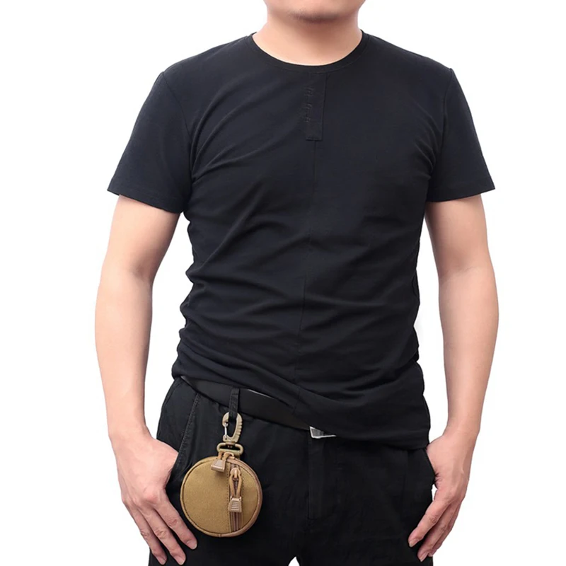 

New Round Tactical Wallet Pouch Portable Coin Key Pocket For Hunt Waist With Clip Outdoor Accessories Bag EDC Purse