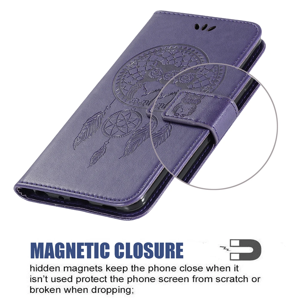 

Wallet Phone Case for Huawei Mate 30 Psmart Pro nova 5i Cute Cartoon Embossed Coque Leather Flip Multi-function Cover Honor V20